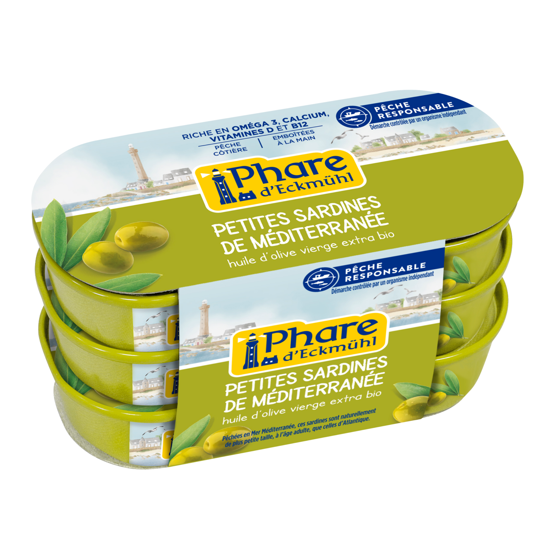 Petites sardines de Méditerranée à l’huile d’olive bio - Lot de 3