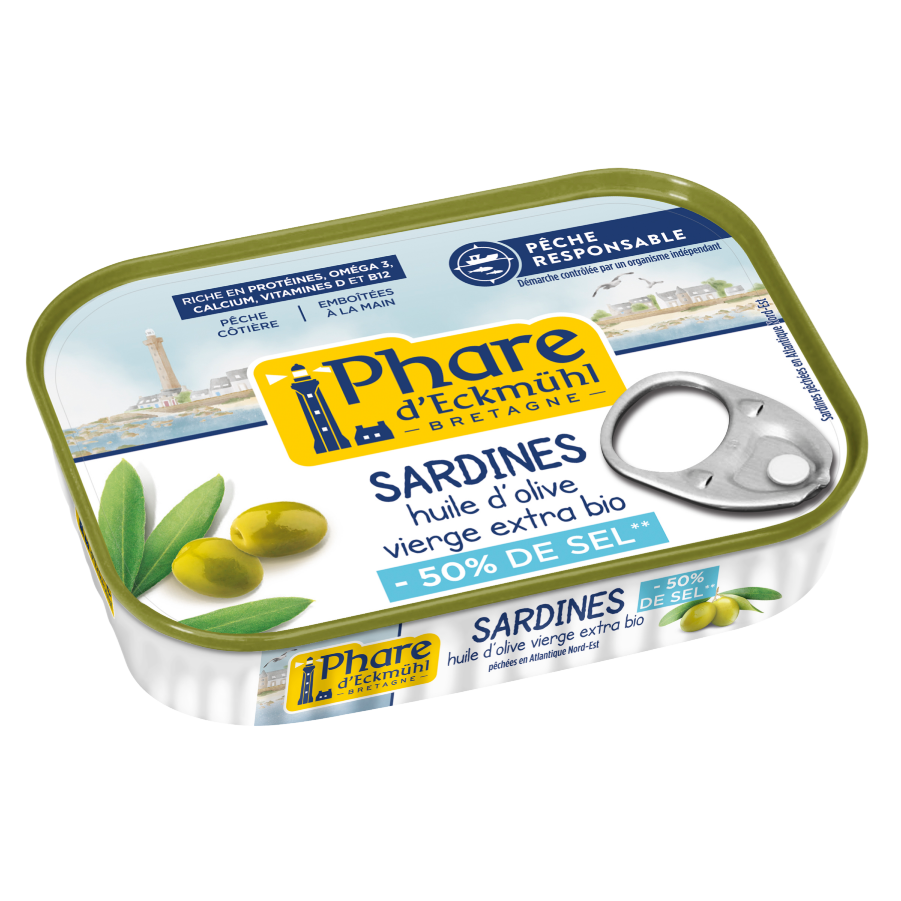 Sardines huile d'olive bio -50% de sel