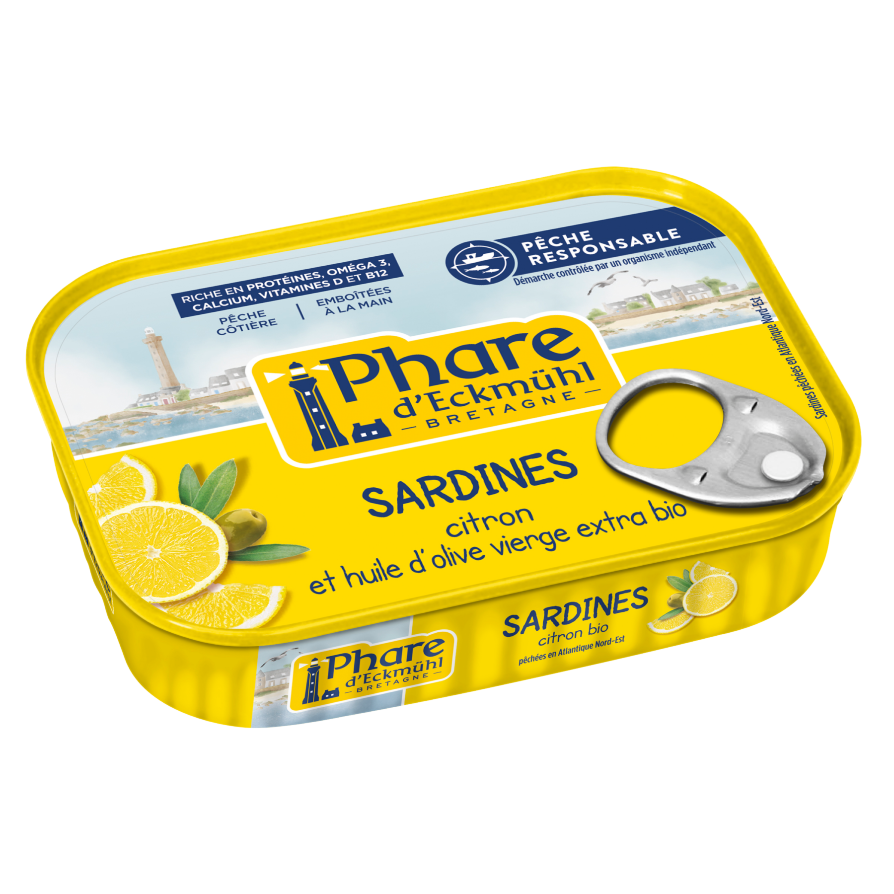 Sardines au citron bio et à l'huile d'olive bio