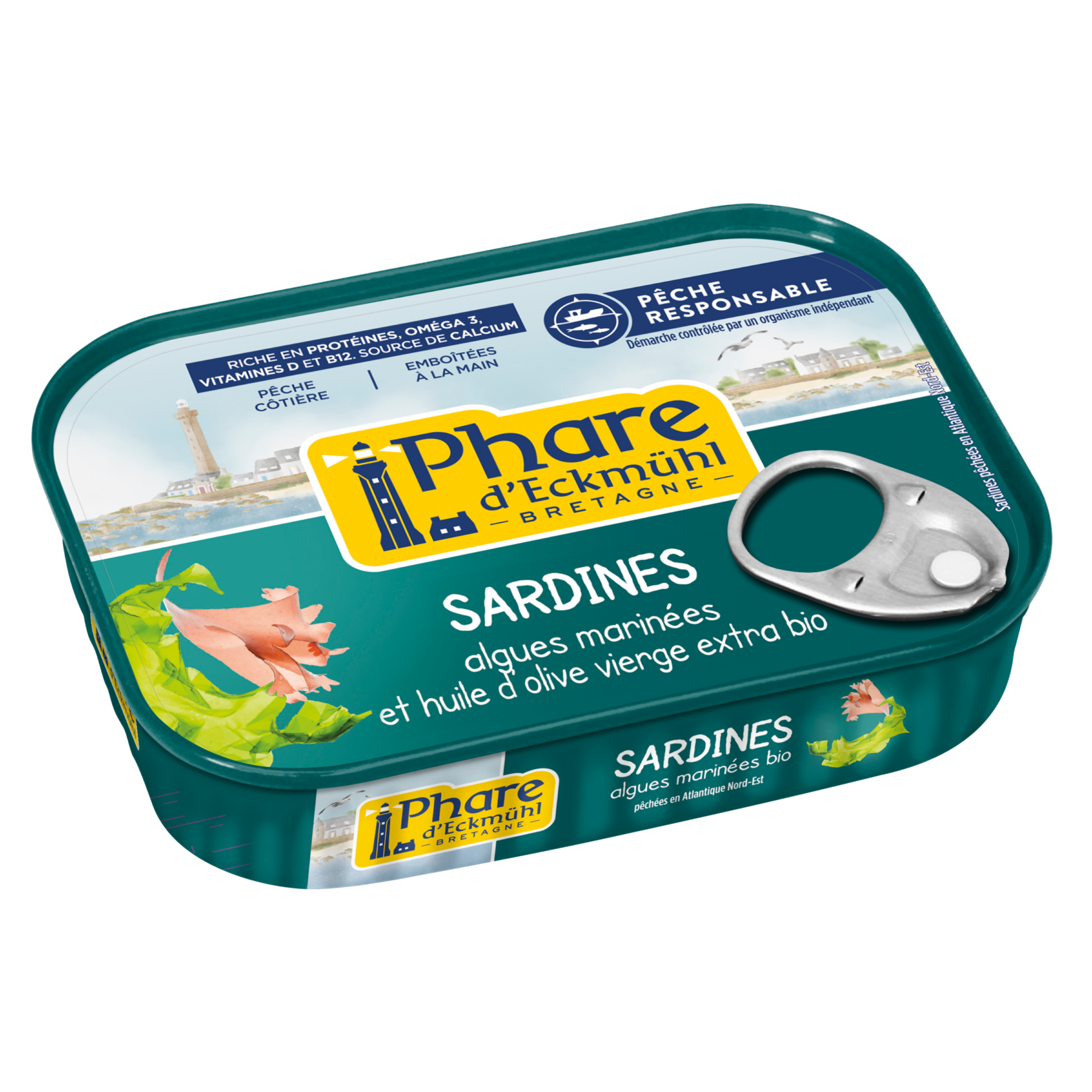 Sardines aux algues marinées et huile d'olive bio