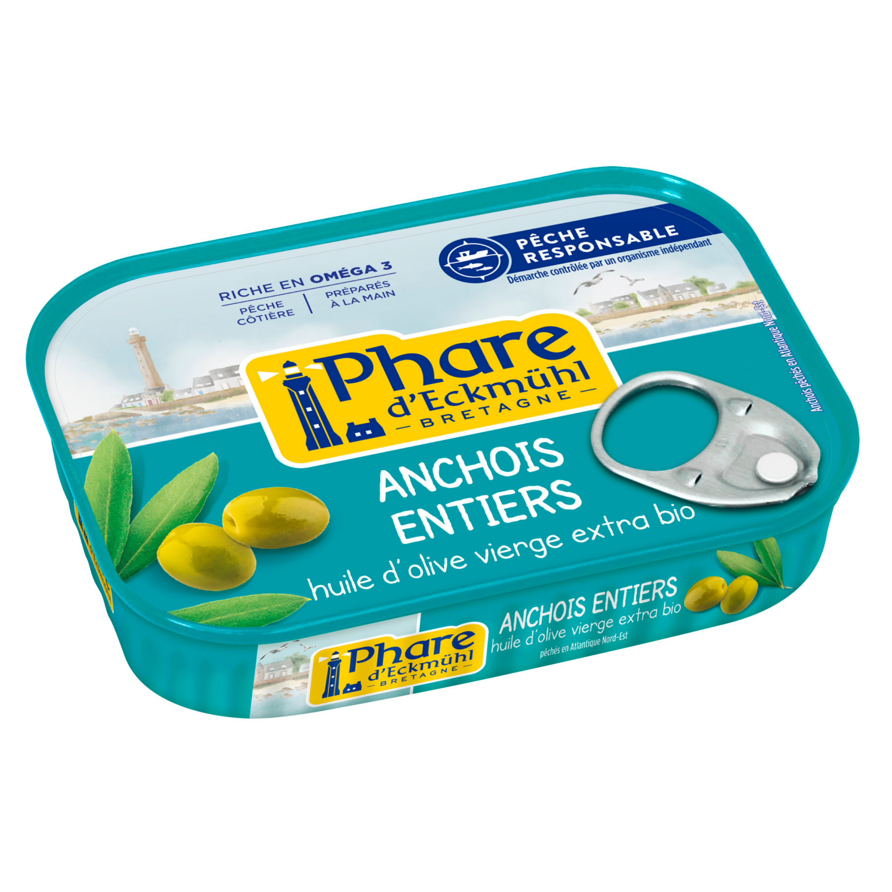 Anchois entiers à l'huile d'olive bio