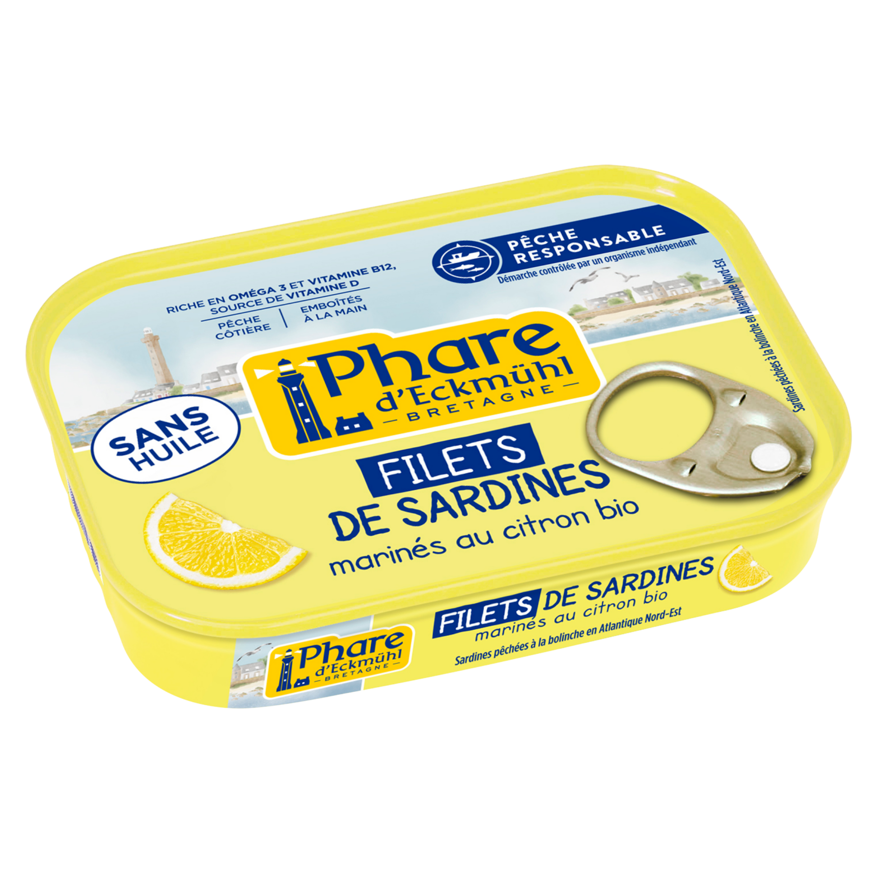 Filets de sardines marinés au citron bio - SANS HUILE